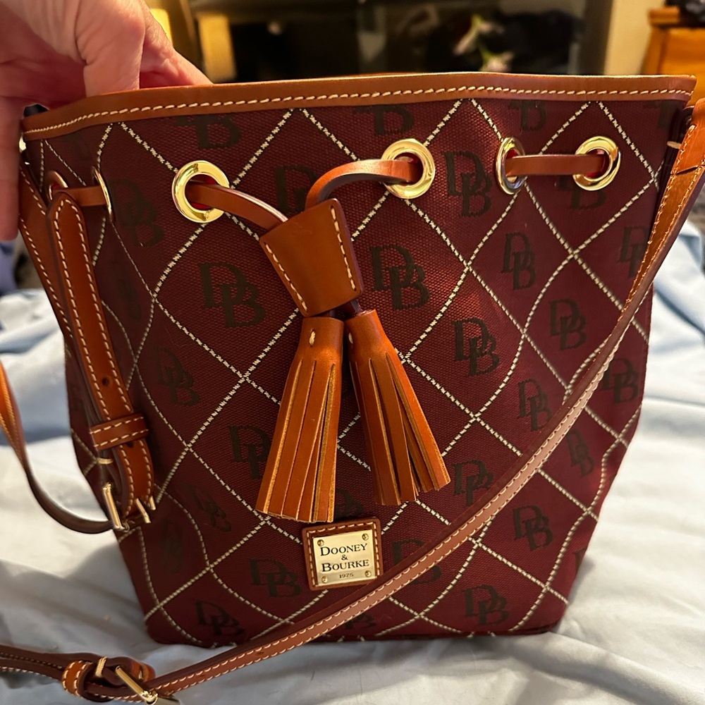 Dooney & Bourke small maroon monogram crossbody New